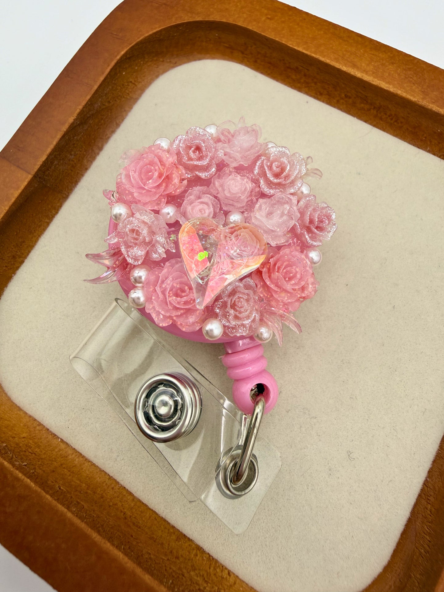 Cute ID Badge Reel – Handmade Retractable ID Holder with Charms