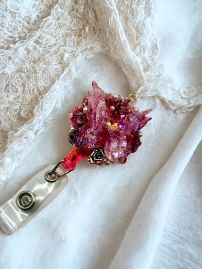 Cute ID Badge Reel – Handmade Retractable ID Holder with Charms