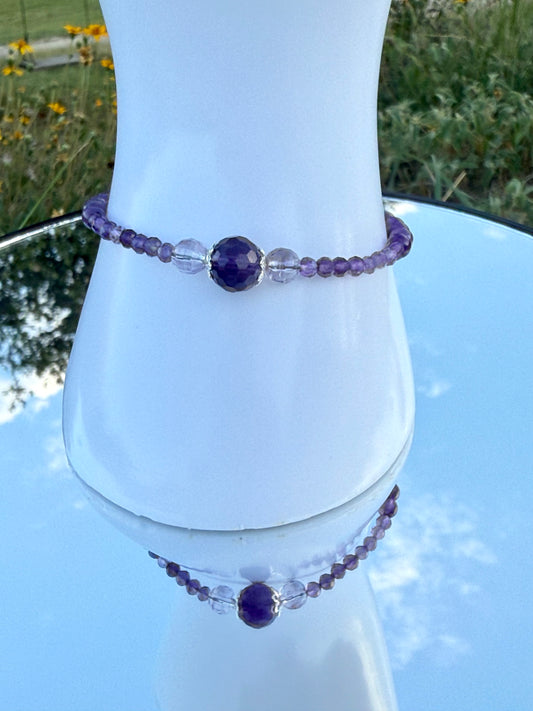 Variety of Amethyst Sizes & Cuts in One Bracelet