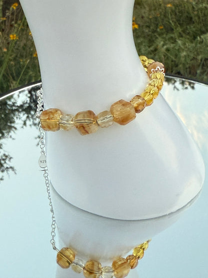 Citrine November Birthstone Bracelet – Customizable in Sterling Silver, 14k Gold, or Gold-Filled – Handmade Gemstone Jewelry