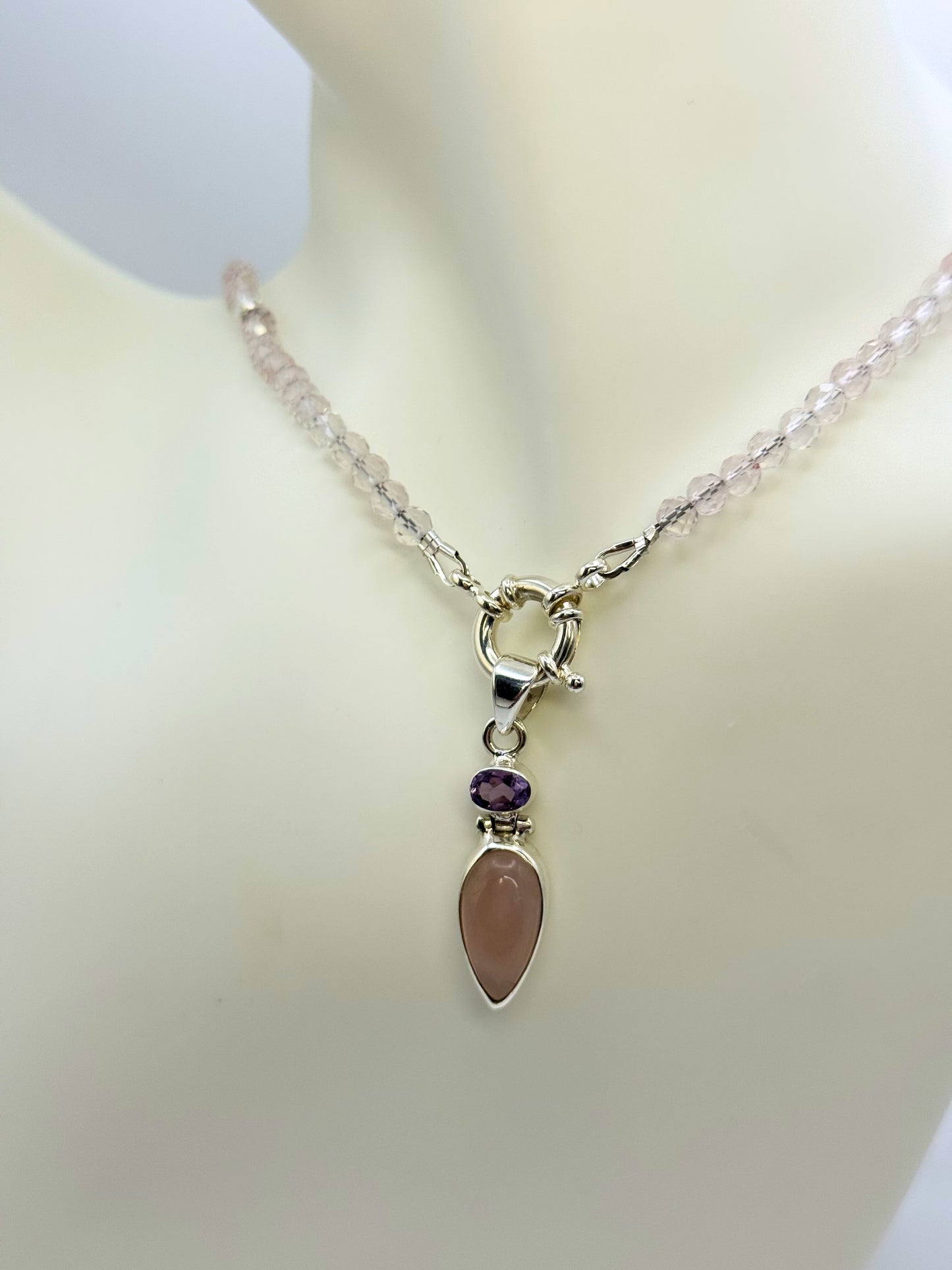 🌸 Rose Quartz Convertible Pendant Necklace