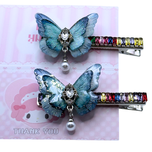 Pretty and sparkly  Hair Clip Set (butterfly)