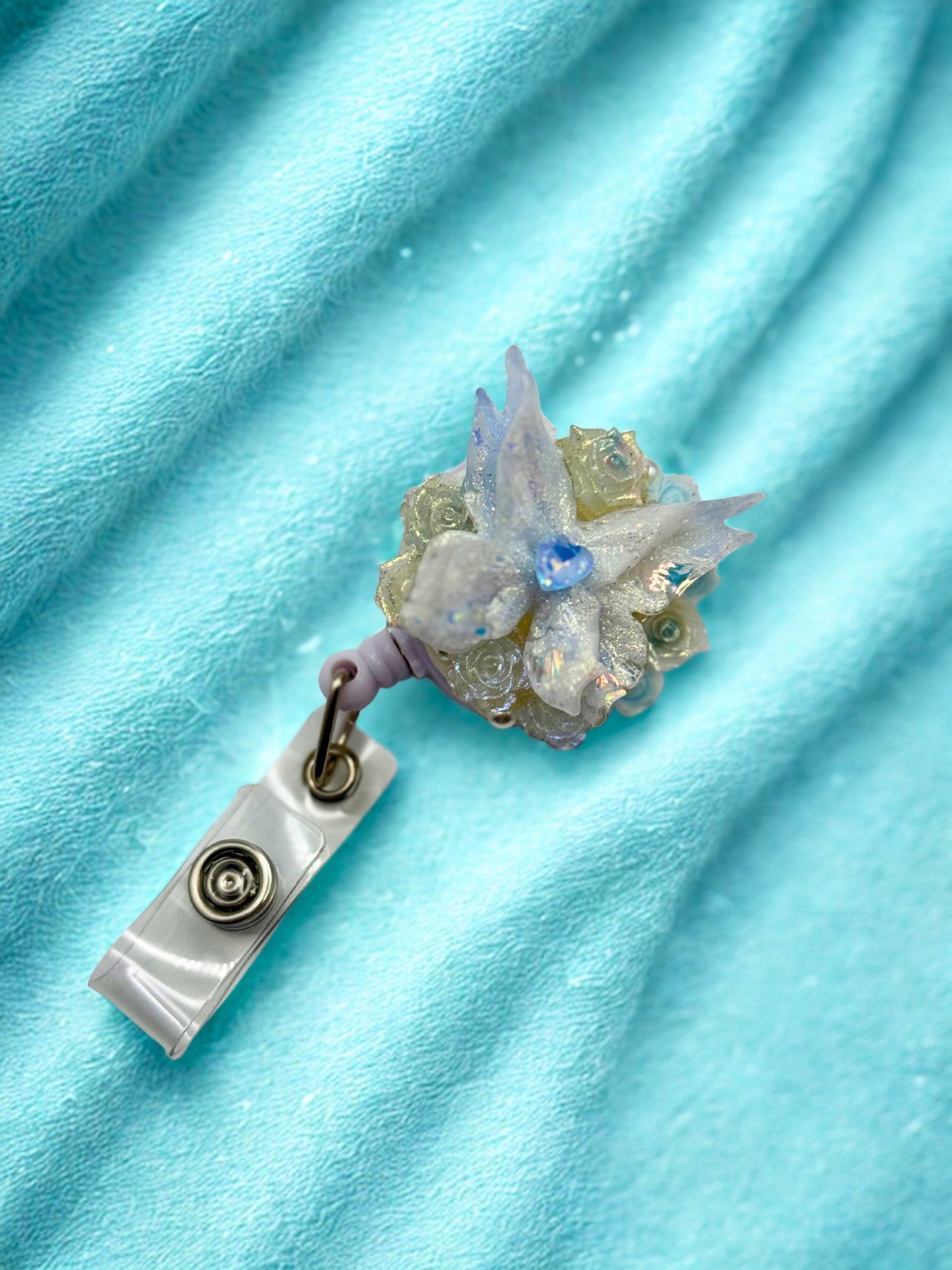 Cute ID Badge Reel – Handmade Retractable ID Holder with Charms