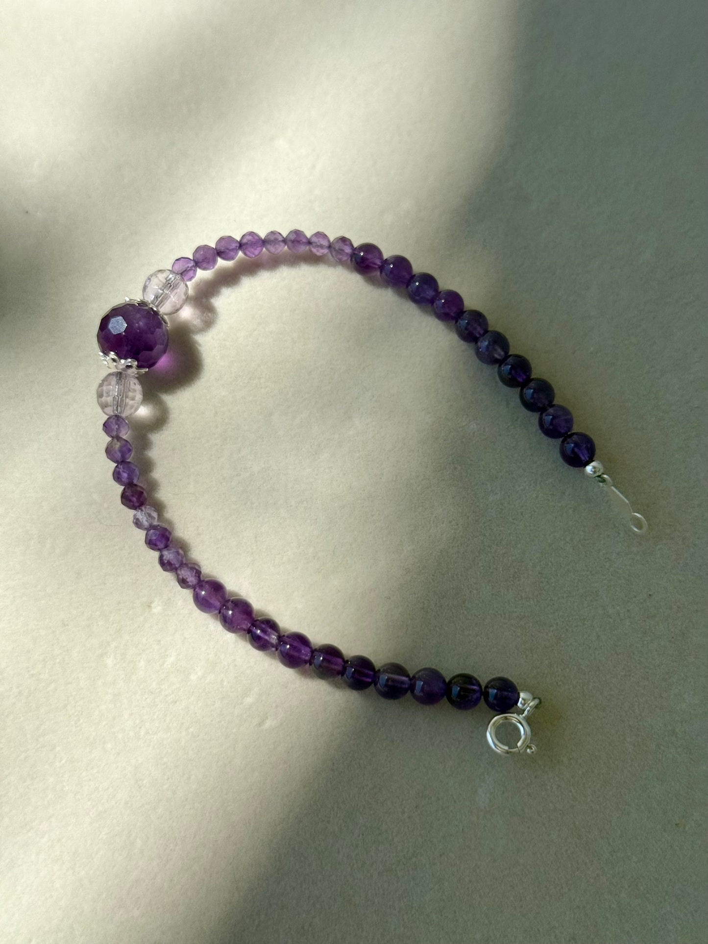 Variety of Amethyst Sizes & Cuts in One Bracelet