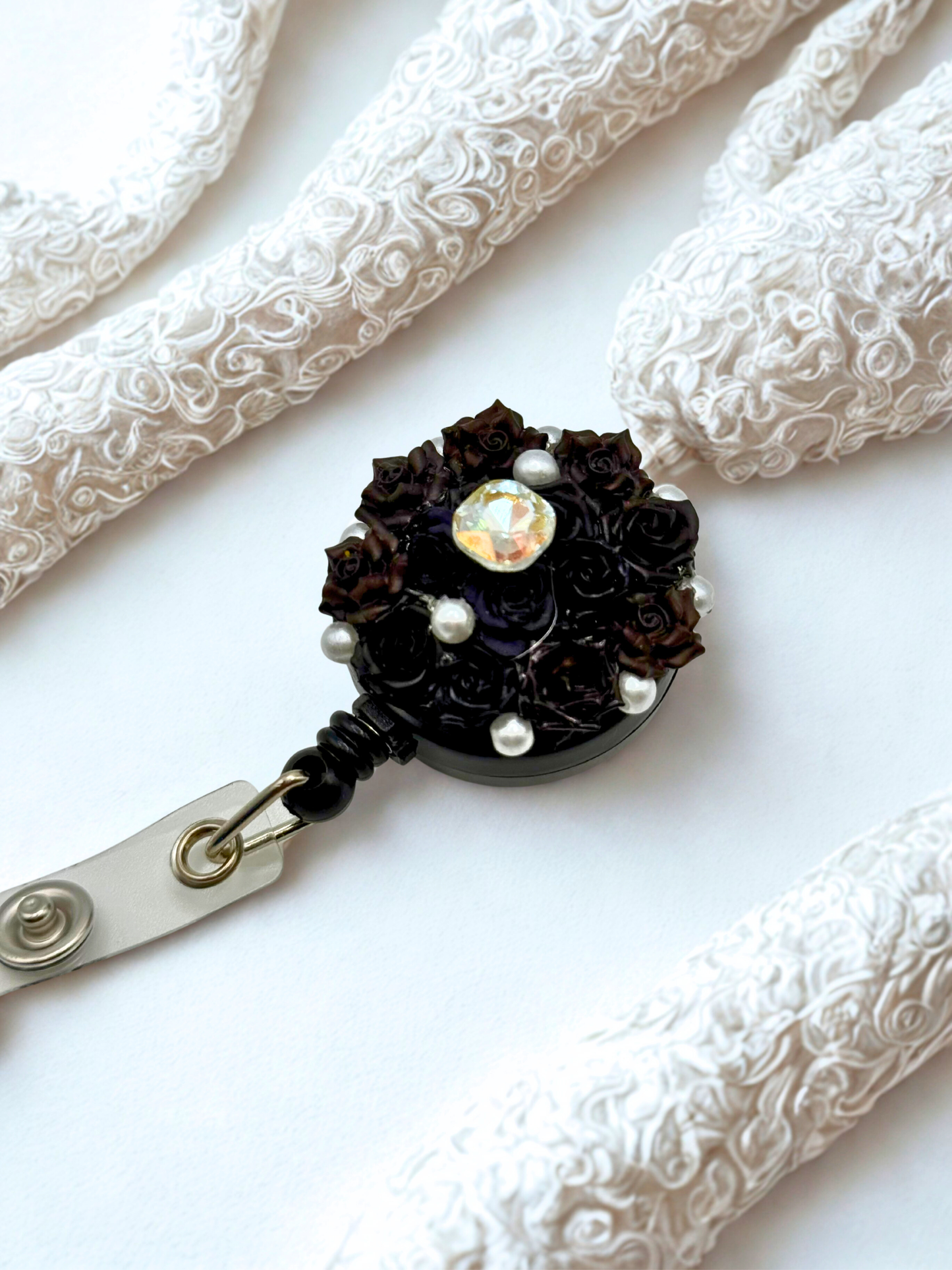 Cute ID Badge Reel – Handmade Retractable ID Holder with Charms