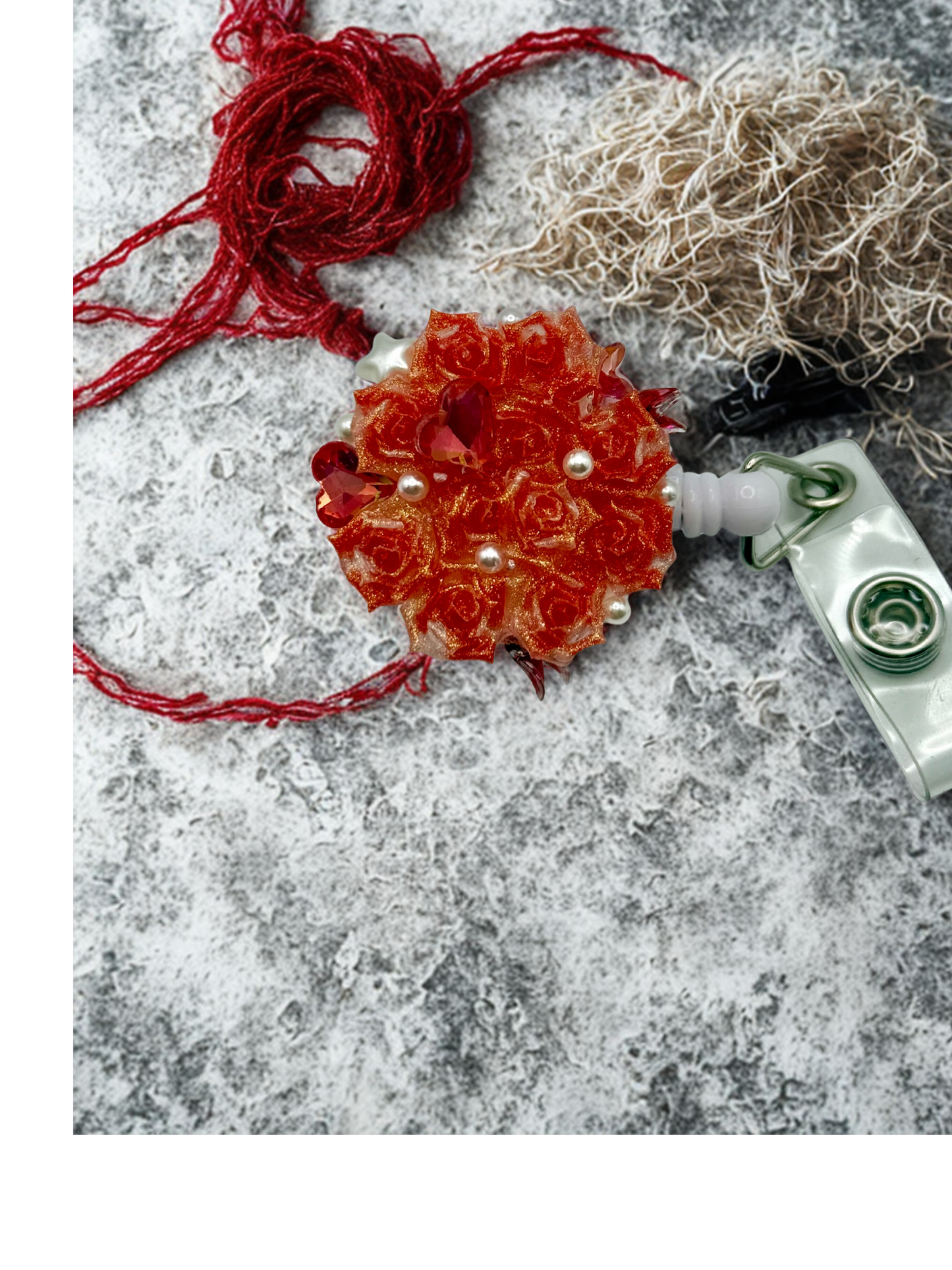 Cute ID Badge Reel – Handmade Retractable ID Holder with Charms