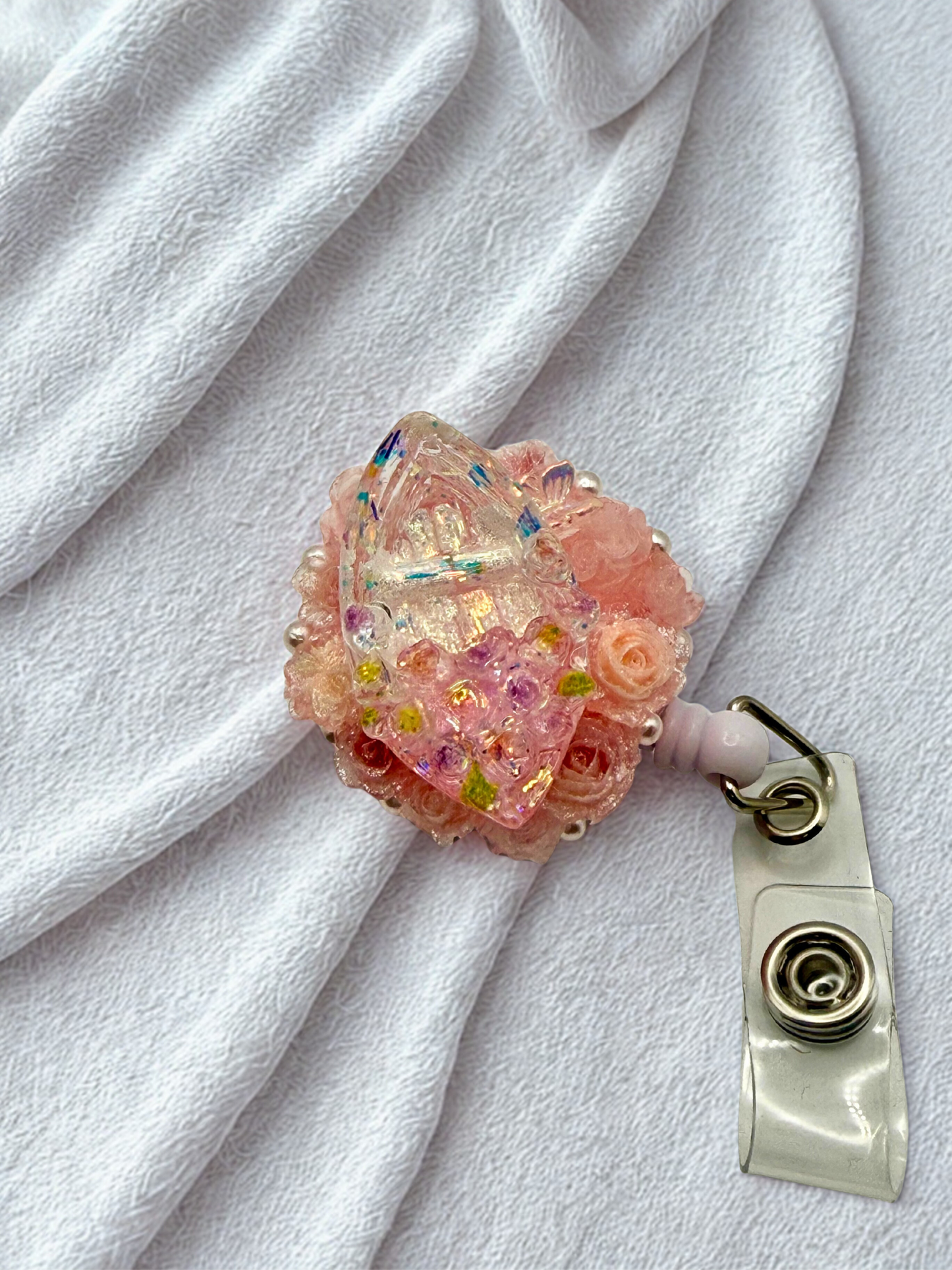 Cute ID Badge Reel – Handmade Retractable ID Holder with Charms