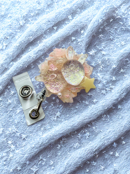 Cute ID Badge Reel – Handmade Retractable ID Holder with Charms