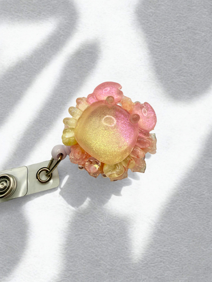 Cute ID Badge Reel – Handmade Retractable ID Holder with Charms