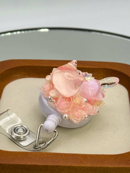 Cute ID Badge Reel – Handmade Retractable ID Holder with Charms