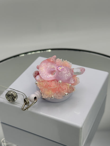 Cute ID Badge Reel – Handmade Retractable ID Holder with Charms