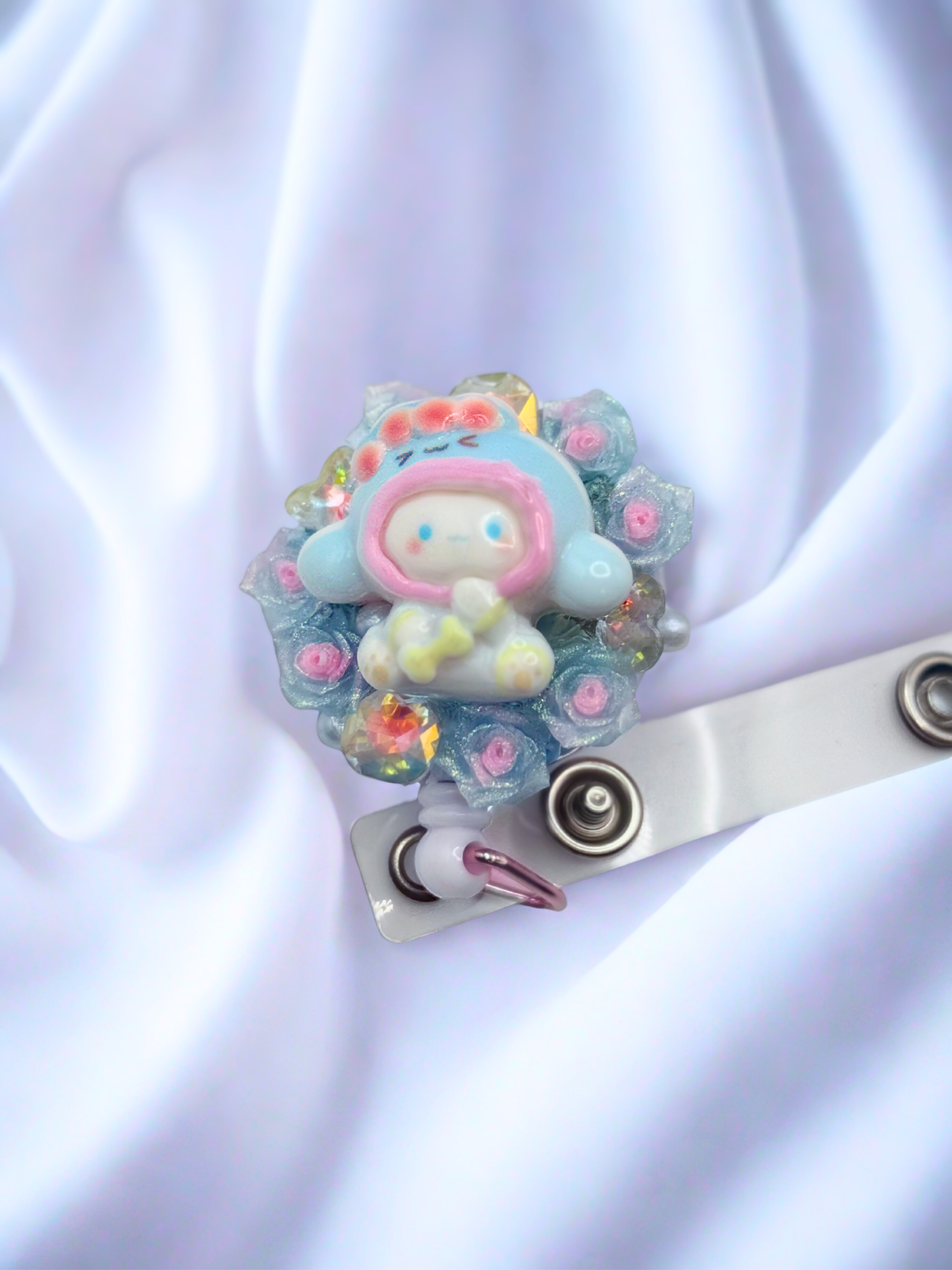 Cute ID Badge Reel – Handmade Retractable ID Holder with Charms