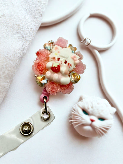 Cute ID Badge Reel – Handmade Retractable ID Holder with Charms