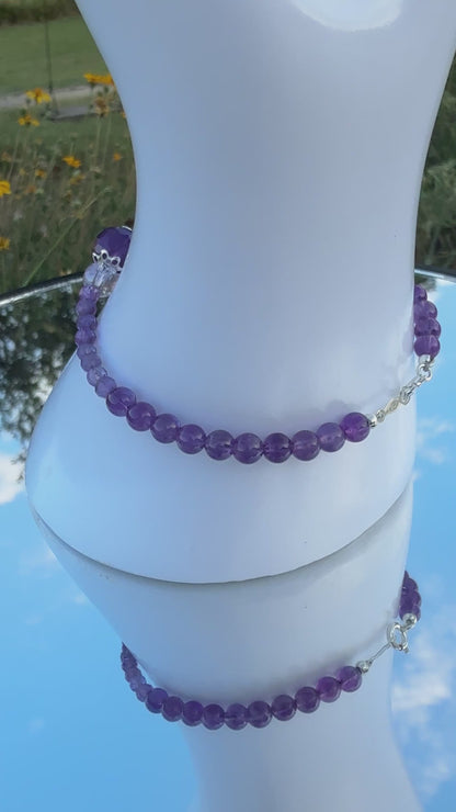 Variety of Amethyst Sizes & Cuts in One Bracelet